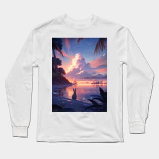 Sunset Beach Rabbit Long Sleeve T-Shirt